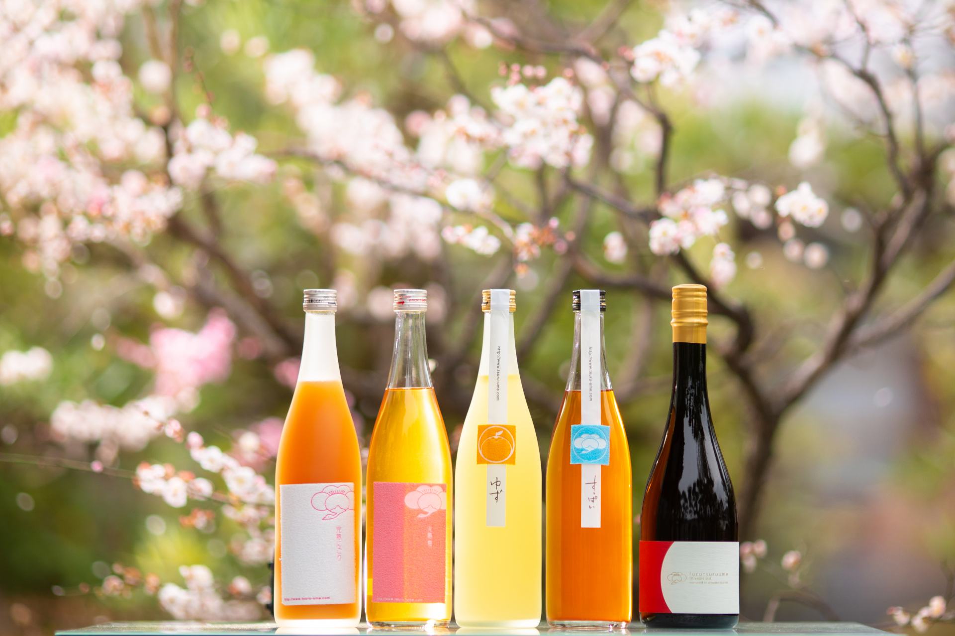 The "Tsuruume" series of liqueurs made with Japanese sake and fruits from Wakayama.
