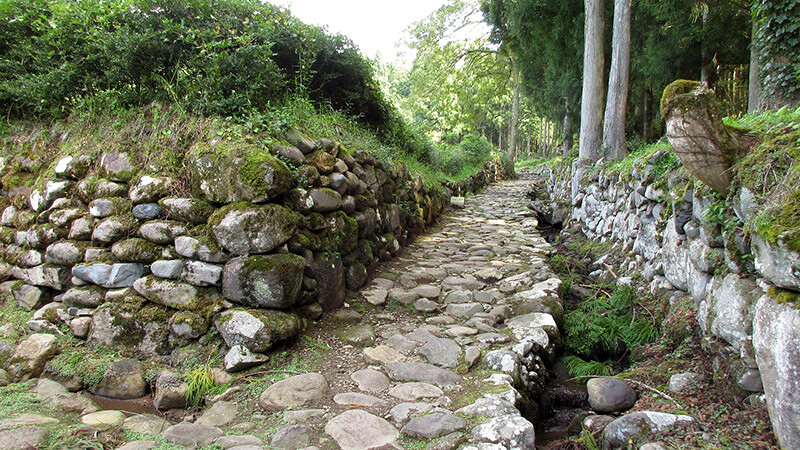 Stone-paved paths