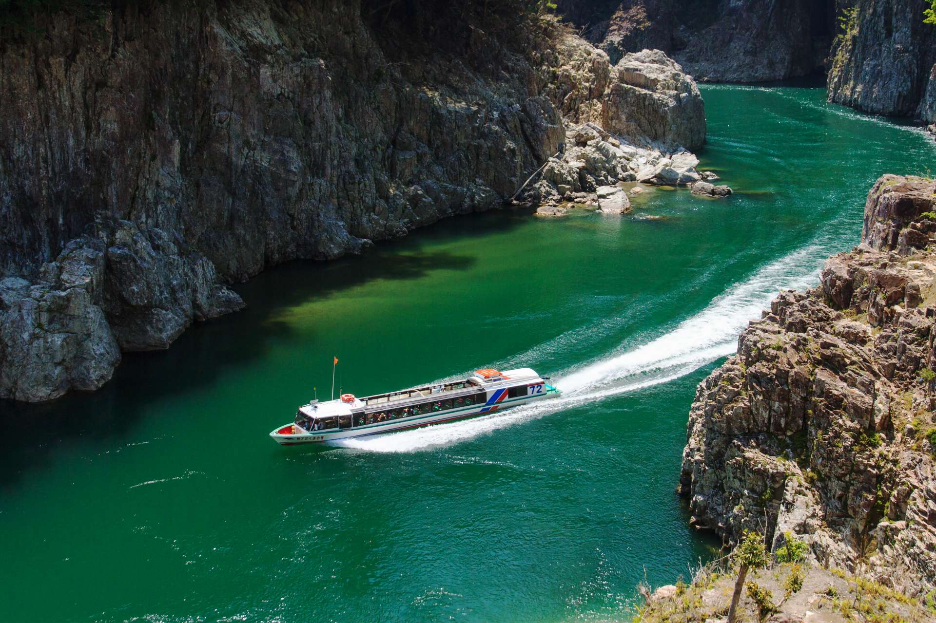 Travel by boat down Doro-kyo Gorge, a national Special Place of Scenic Beauty.