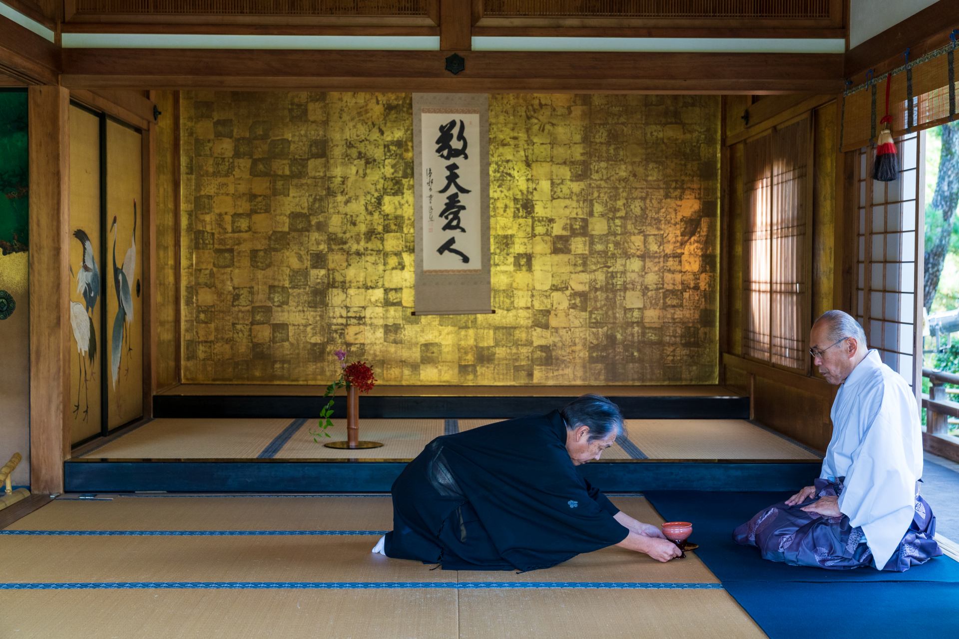 Special kinin-date tea ceremony only performed by the iemoto for persons of high rank.