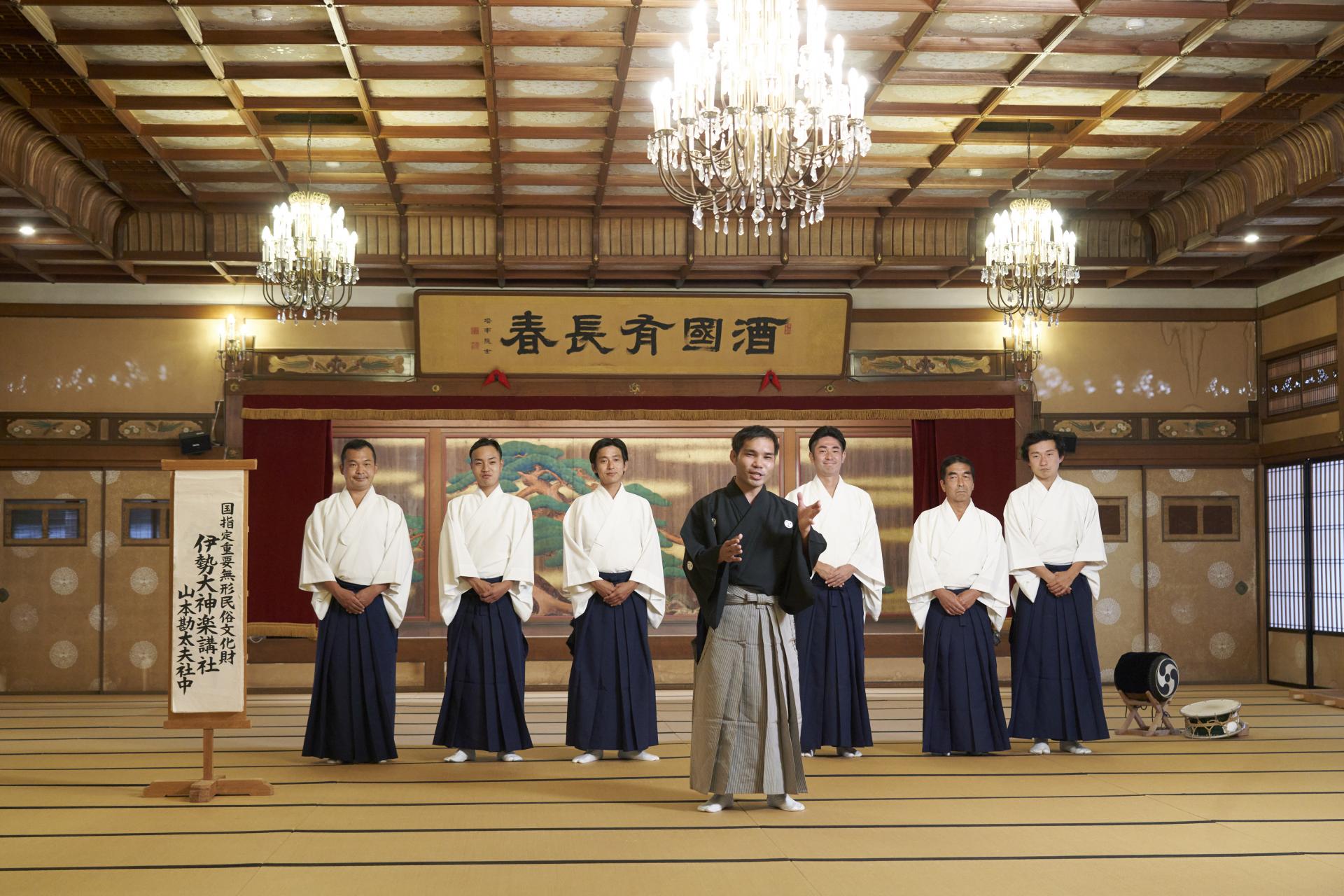 Kandayu Yamamoto, the current head and 7th generation descendent of the Kandayu Yamamoto family behind Ise-daikagura Kosha dancers.  