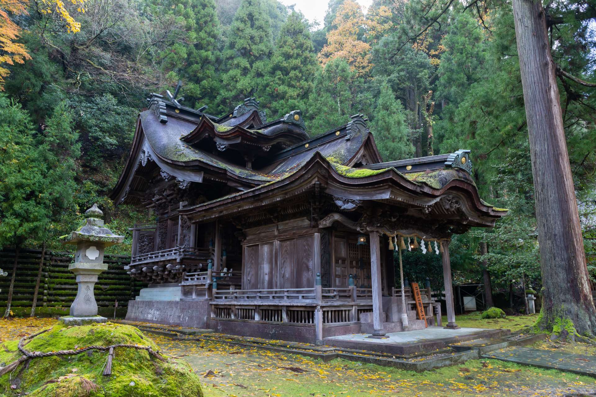 The shrine’s lower hall. The main hall of Okamoto Otaki Shrine sits just up the mountain.