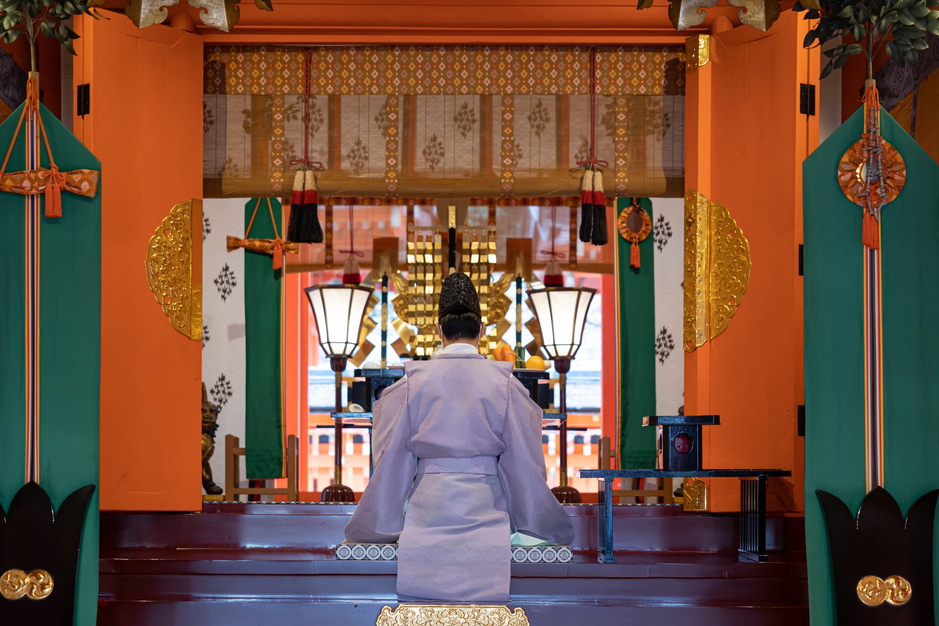 Worship inside the haiden (hall of worship) and experience Shinto rituals, including prayers, purification, and kagura (Shinto performing arts).