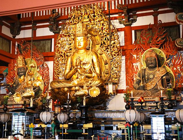 Sanzon Buddhist statues (national treasure) of Kongoji Temple