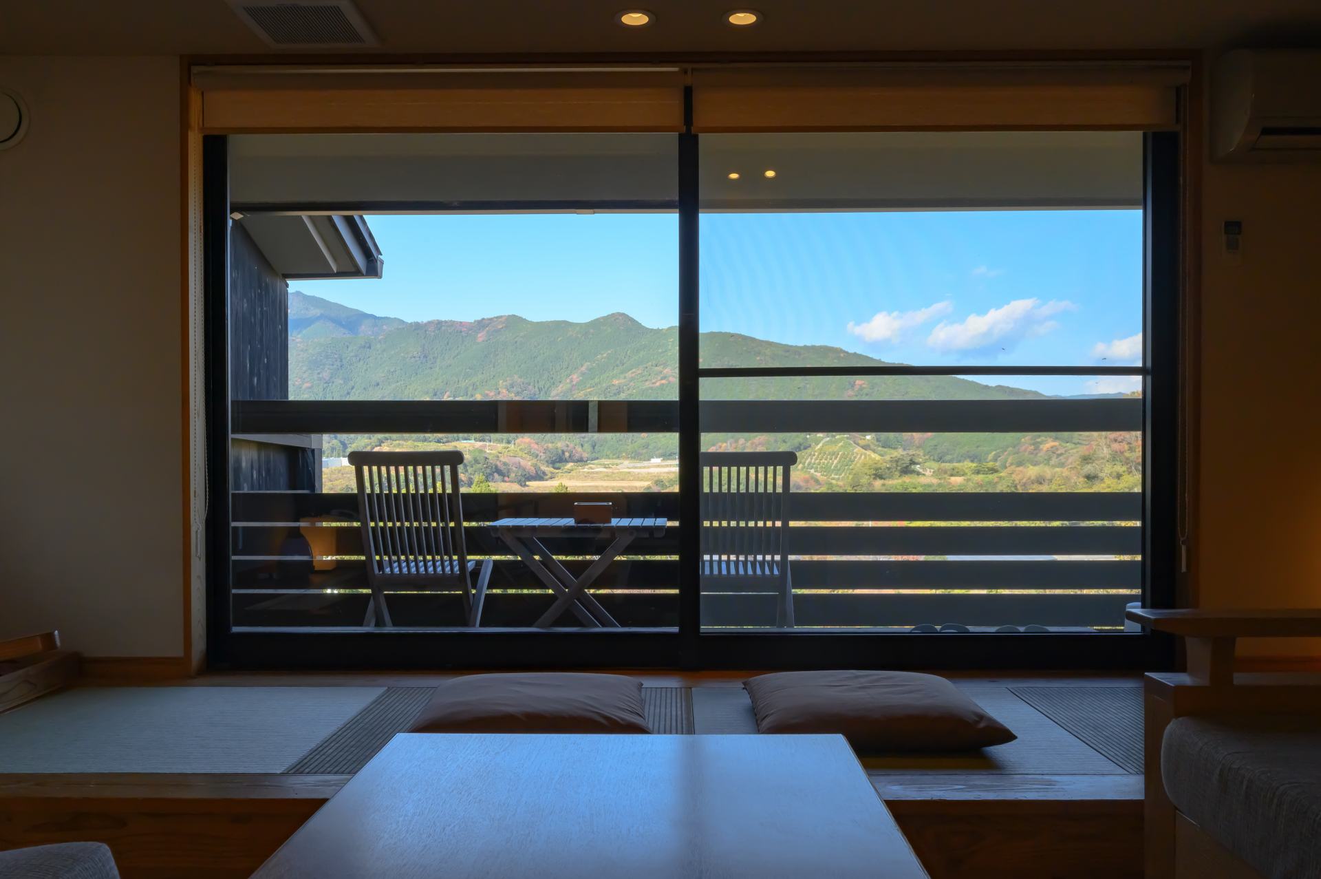 Ideal for a stay for two, the 'Suzaku' room comes highly recommended, featuring a terrace with a private open-air bath.