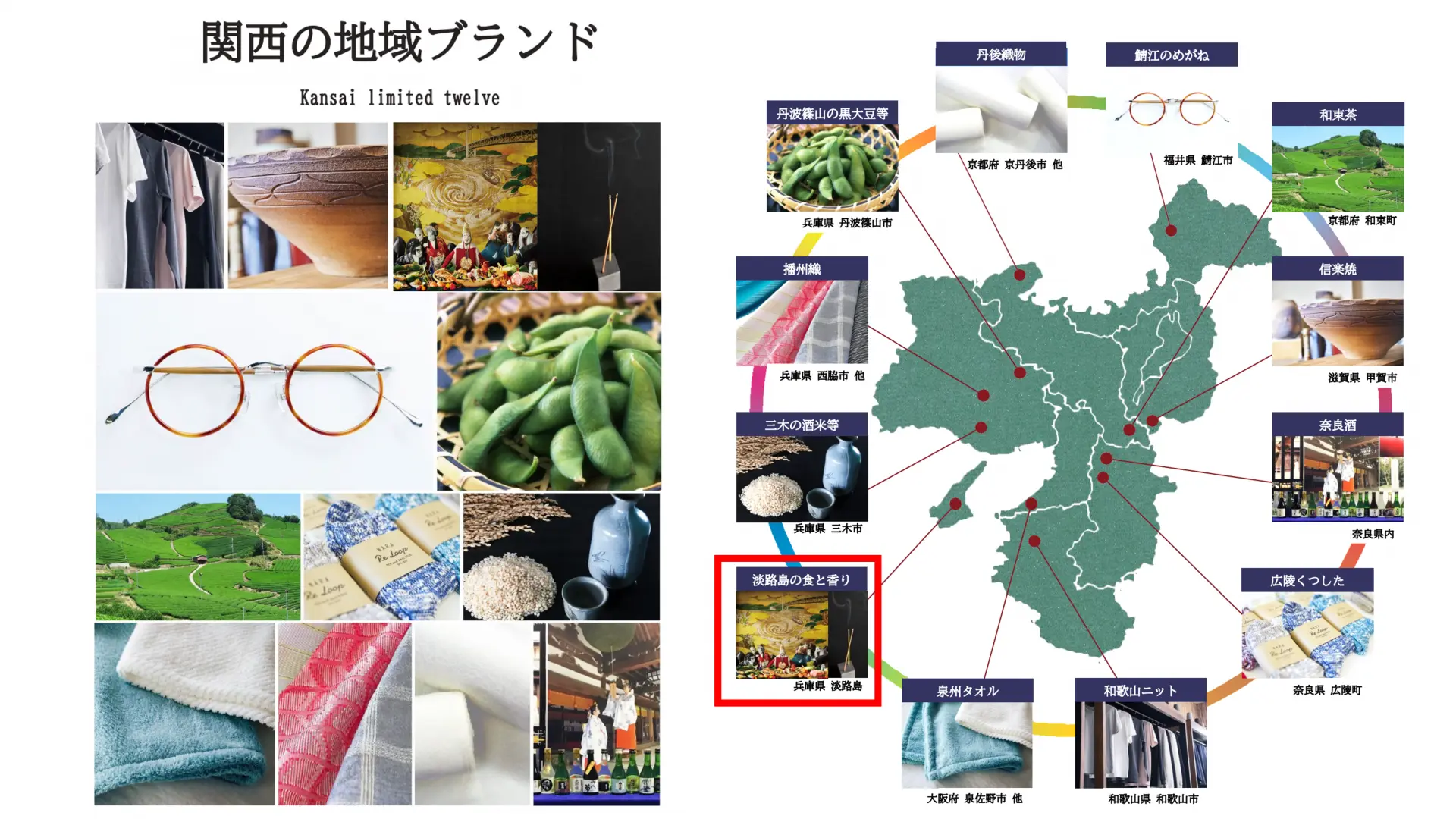 近畿経済産業局　地域ブランド展開支援室　支援モデル一覧　　画像クリックで12ブランドのパンフレットがご覧いただけます