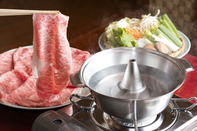 Thinly sliced meat for shabu-shabu is soft and light