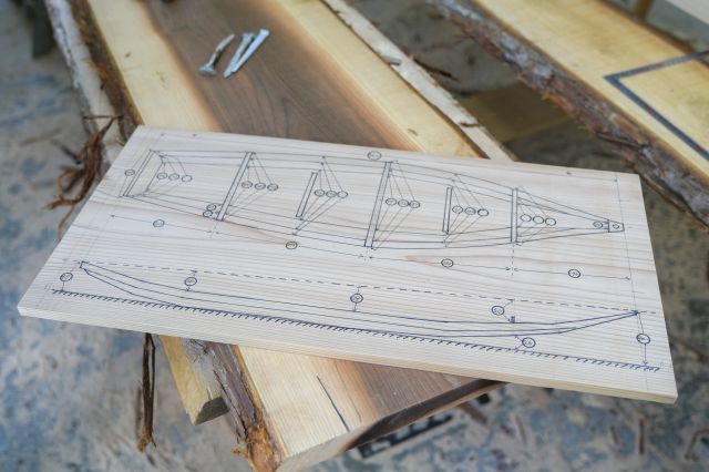 A blueprint of a riverboat