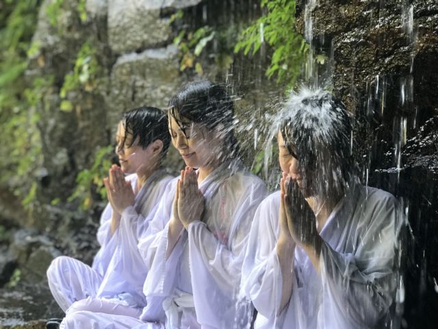 Ascetic waterfall practice at Dainichi Waterfall
