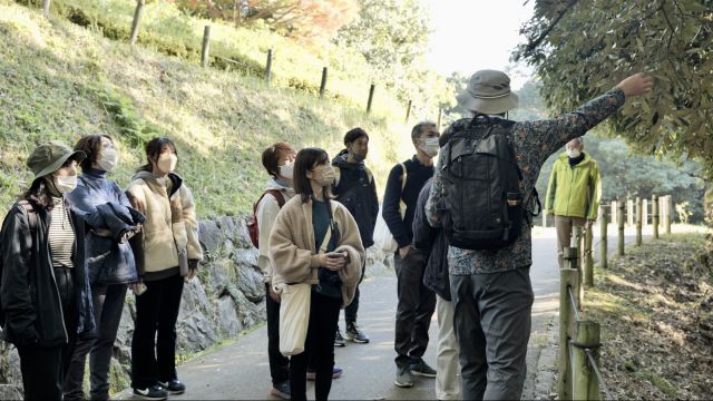 Explanation of Manyo plants (written about in ancient Japanese literature) at Asuka Historical National Government Park