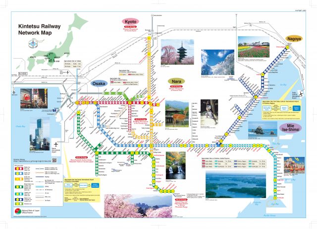 近鉄電車の路線図