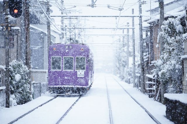 Kyoto in the snow
（C）京福電気鉄道