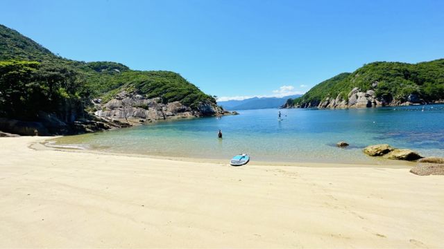 A beautiful beach on the uninhabited island of Mugi Oshima