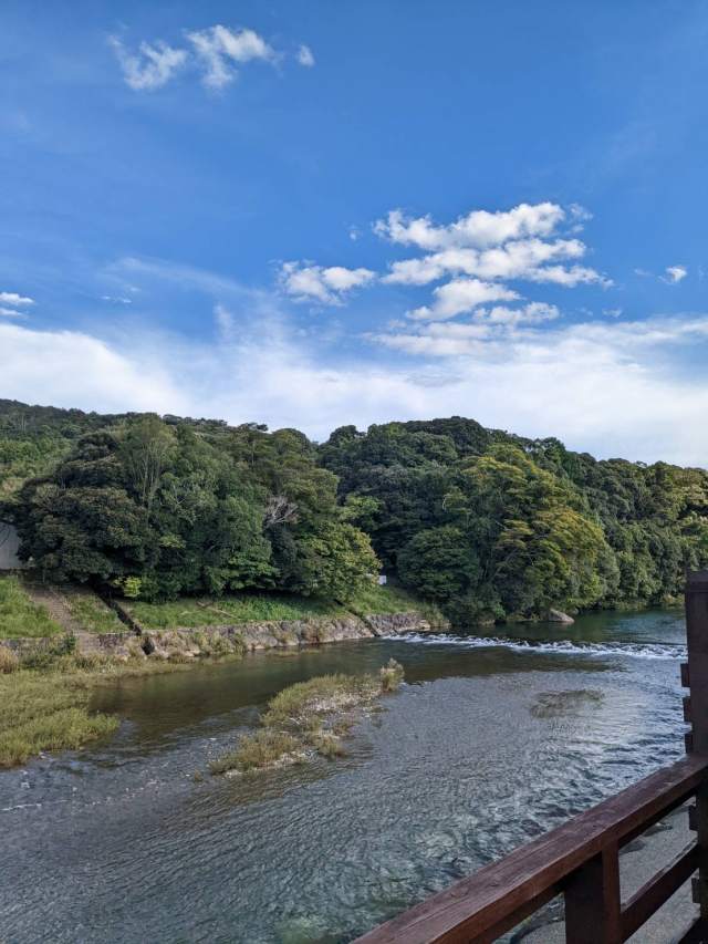 テラスから望む五十鈴川