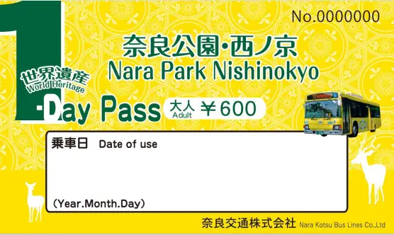 Nara Park/Nishinokyo 1-Day Pass