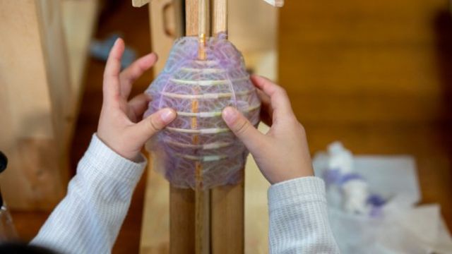 小さい提灯　ちび丸制作の様子