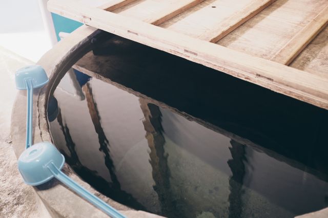 The brewing water is drawn from a horizontal well on the mountain behind the brewery.