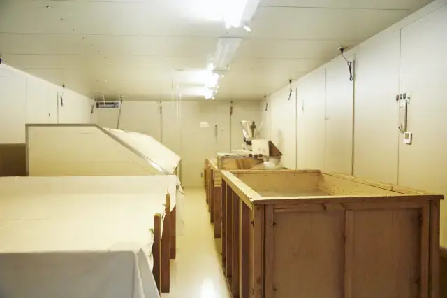 The inside of the koji room.